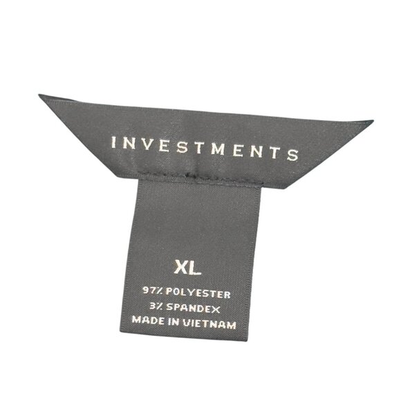 Investments Womens XL Green Leopard Print Satin Blouse Bow Tie Neck/Gold Button - Picture 3 of 12